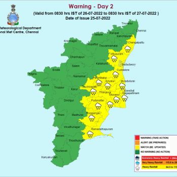 FORECAST FOR TAMILNADU AND PUDUCHERRY FOR NEXT FIVE DAYS