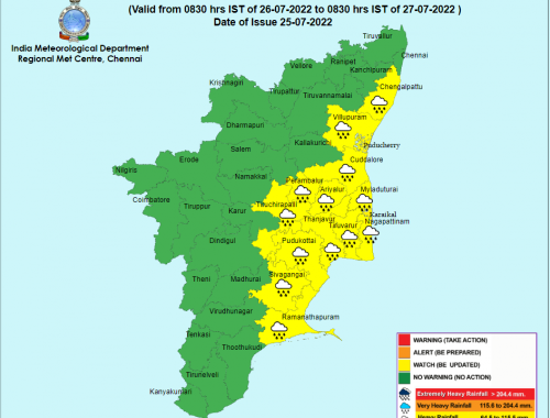 FORECAST FOR TAMILNADU AND PUDUCHERRY FOR NEXT FIVE DAYS